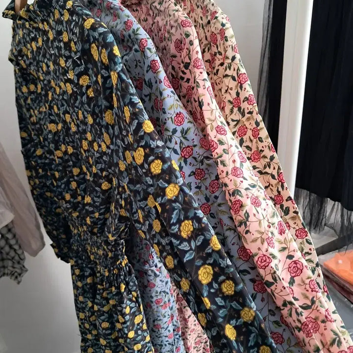 [BUNJANG] Floral Print Chiffon Maxi Dress / 미착용~이쁜 꽃 원피스 롱 원피스 55/66