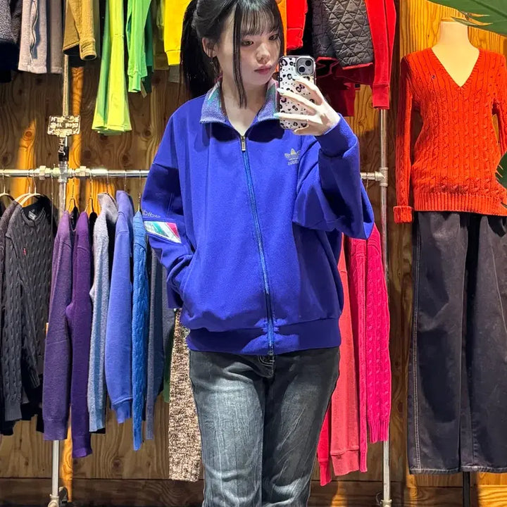 [BUNJANG] Adidas 90s Firebird Pattern Track Top / L 아디다스 90s 파이어버드 패턴 퍼플 트랙탑