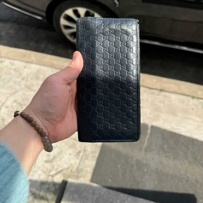 [BUNJANG] Gucci Micro Guccissima Long Wallet Black / 구찌 마이크로 시마 장지갑 블랙