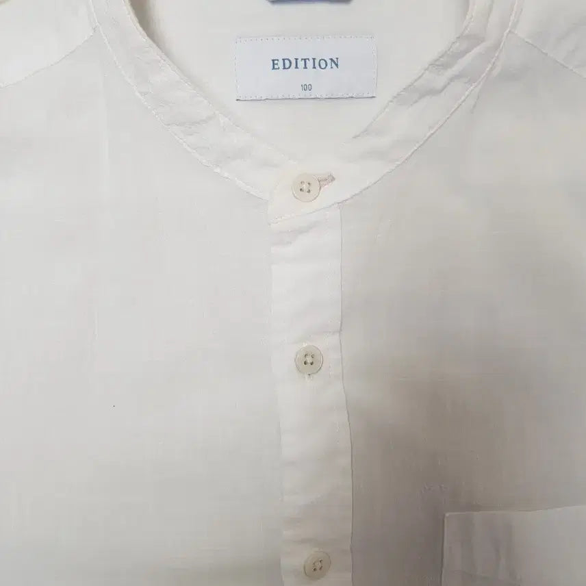 [SOLD OUT] 에디션 헨리넥 긴팔 셔츠 화이트