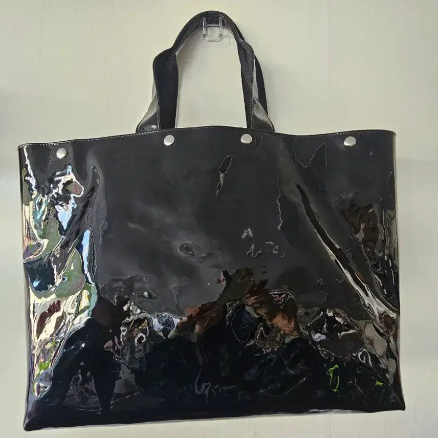 [BUNJANG] Adidas Enamel Shopper Bag / 아디다스 블랙 에나멜 쇼퍼백
