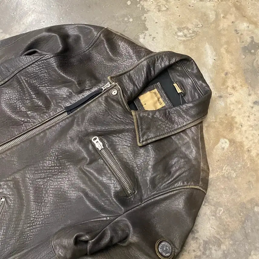 [BUNJANG] True Religion Biker Lambskin Leather Jacket / 트루릴리젼 바이커 양가죽 자켓