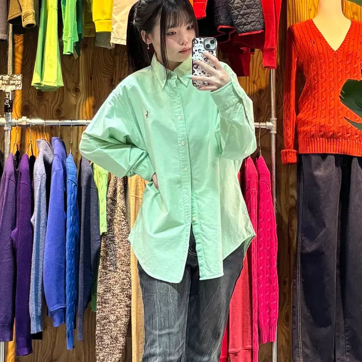 [SOLD OUT] L 폴로랄프로렌 클래식핏 라이트그린 코튼 셔츠