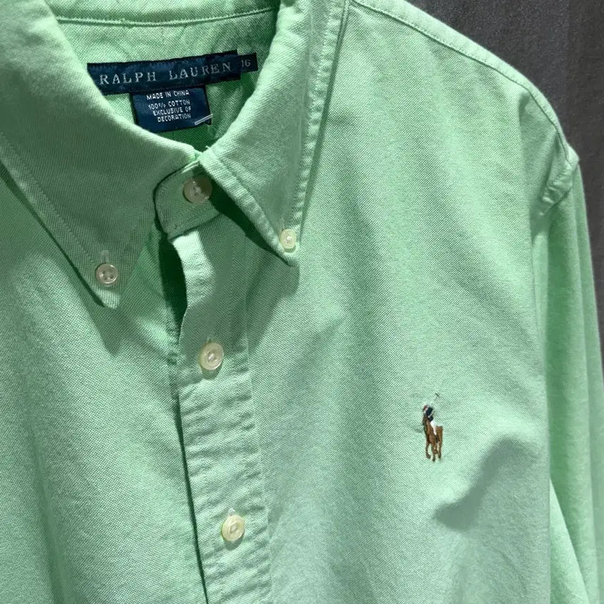 [SOLD OUT] L 폴로랄프로렌 클래식핏 라이트그린 코튼 셔츠