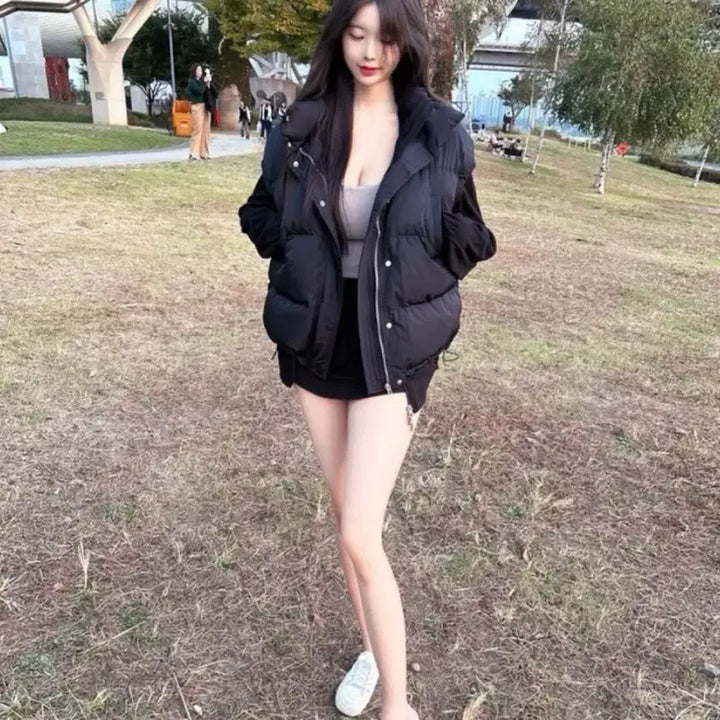 [BUNJANG] Sooneu Fluffy Padded Vest Black / 새상품) 순느 퐁실 귀염핏 패딩 조끼 블랙