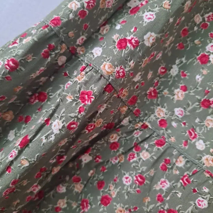 [BUNJANG] Floral Pattern Tiered Banded Long Skirt / 플라워 패턴 캉캉 밴딩 롱 스커트