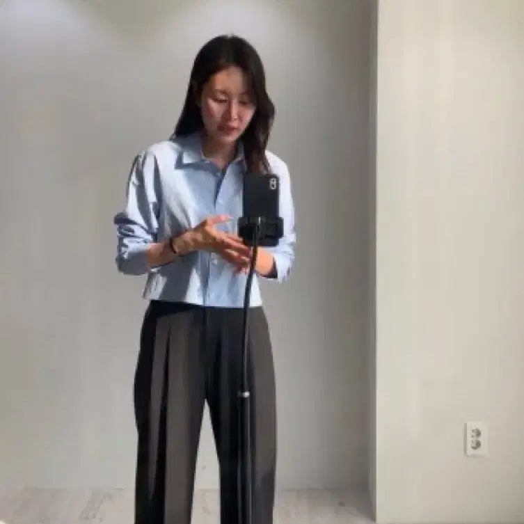 [SOLD OUT] 시에 sie 위시 크롭 코튼 셔츠 화이트