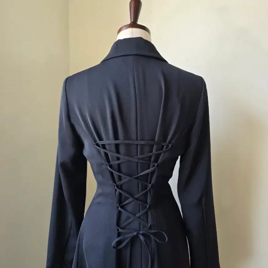 [SOLD OUT] 블랙 코르셋 포인트 롱 원피스
