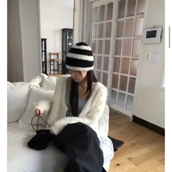 [BUNJANG] Rit Kim Fur Cardigan / 릿킴 퍼 가디건