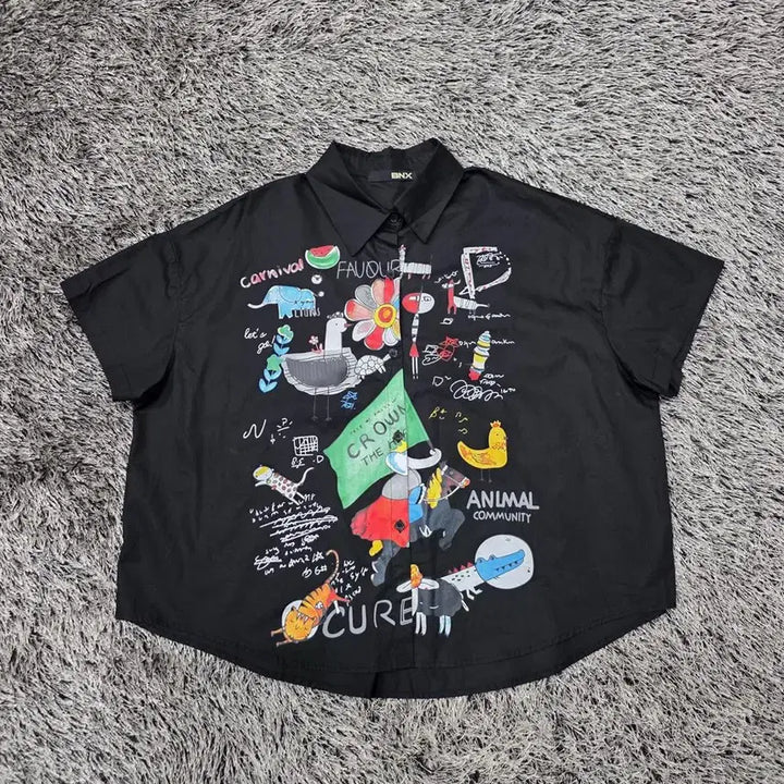 [BUNJANG] BNX Art Print Short Sleeve Shirt (Women&