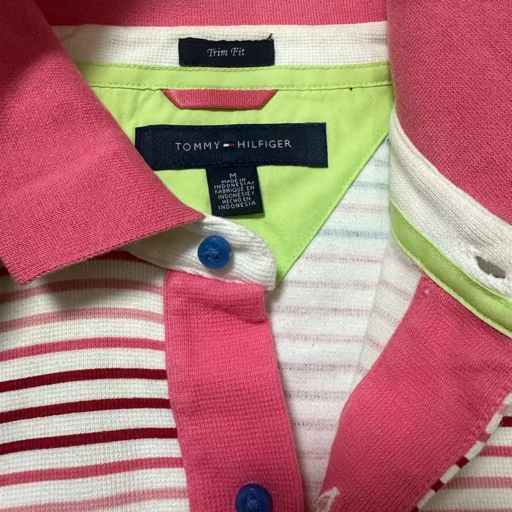 [BUNJANG] Tommy Hilfiger Striped PK T-shirt / 최종 가격) 타미힐피거 스트라이프 반팔 pk 티셔츠