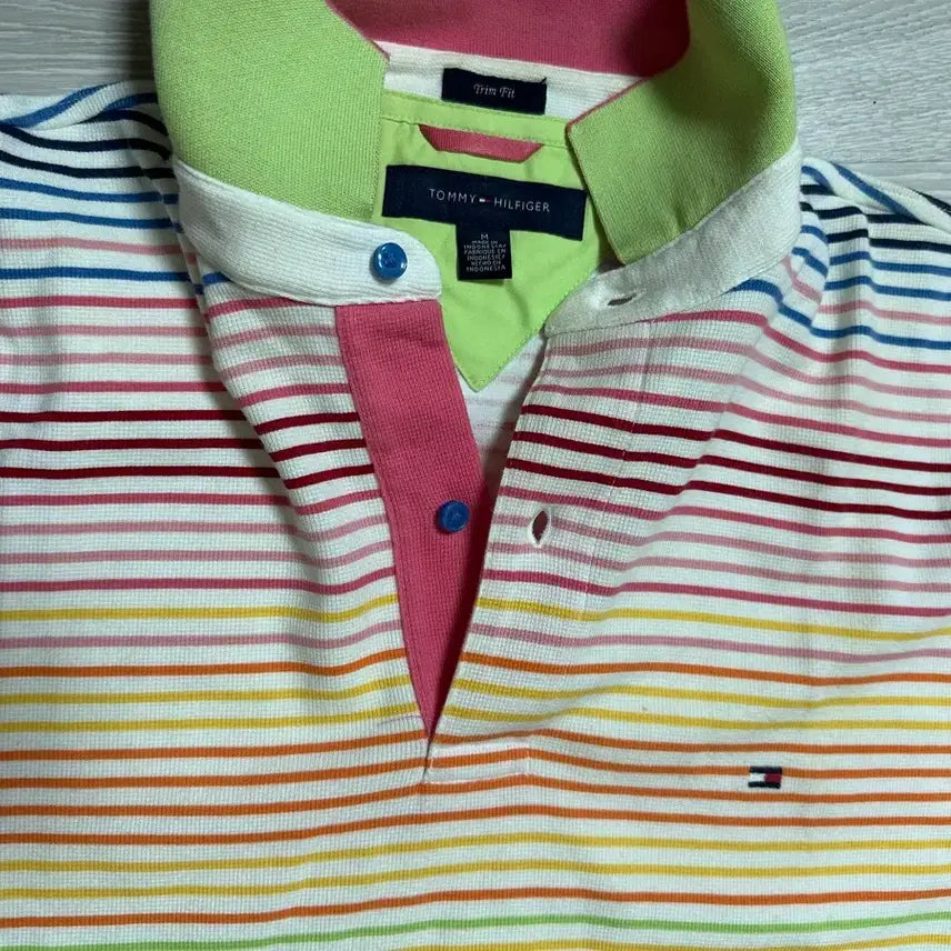 [BUNJANG] Tommy Hilfiger Striped PK T-shirt / 최종 가격) 타미힐피거 스트라이프 반팔 pk 티셔츠