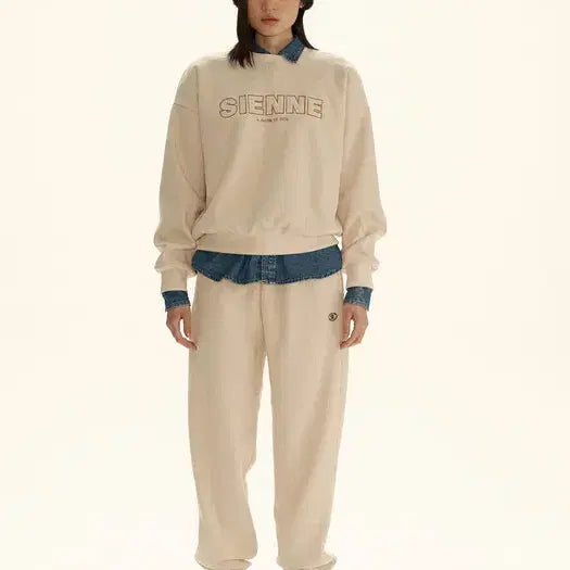 [BUNJANG] Sienne Symbol Knit Jogger (Cream) / 시엔느 Symbol Knit Jogger (Cream)