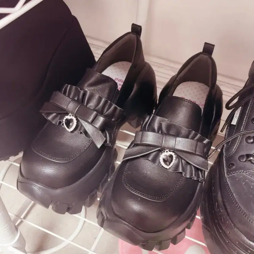 [BUNJANG] DollyDoll Noemi Bubble Sneakers / DollyDoll 지뢰계 리본 통굽 7cm 스니커즈 노에미 버블즈 피움