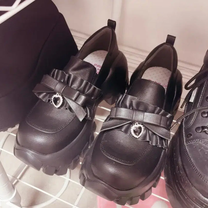 [BUNJANG] DollyDoll Noemi Bubble Sneakers / DollyDoll 지뢰계 리본 통굽 7cm 스니커즈 노에미 버블즈 피움