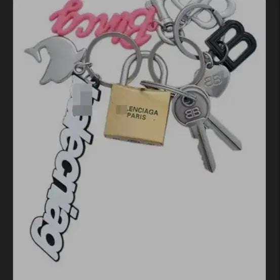 [BUNJANG] Balenciaga Keyring Set (Lock/Logo) / 발렌시아가 키링 세트 (자물쇠/로고)