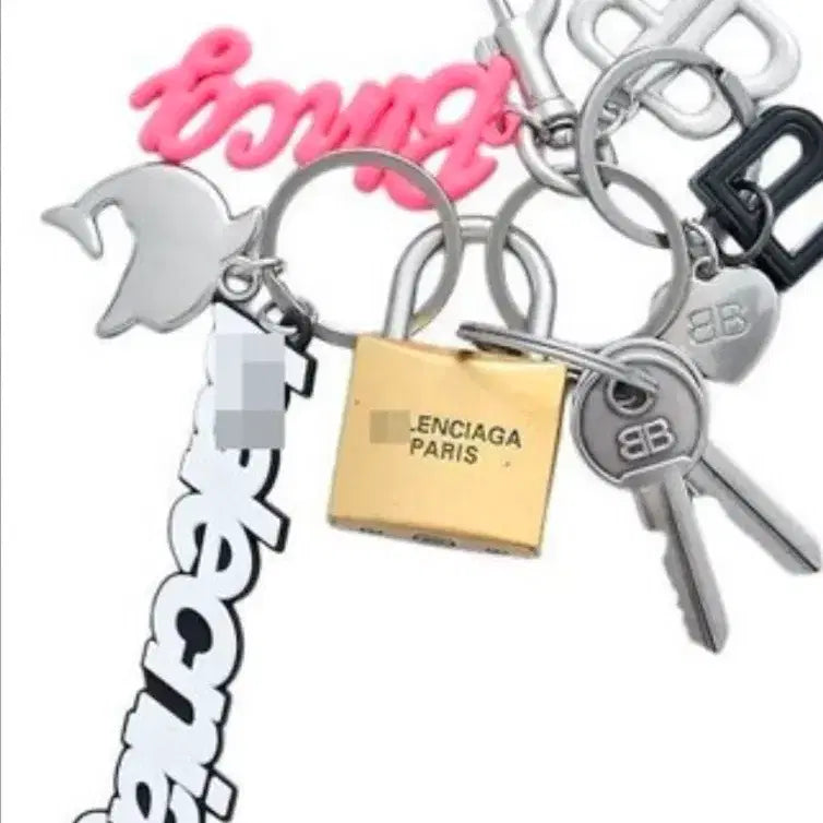 [BUNJANG] Balenciaga Keyring Set (Lock/Logo) / 발렌시아가 키링 세트 (자물쇠/로고)