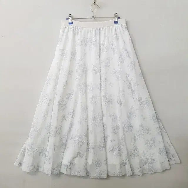 [BUNJANG] GLACIER Chiffon Banding Skirt White / GLACIER 쉬폰 밴딩 스커트 화이트