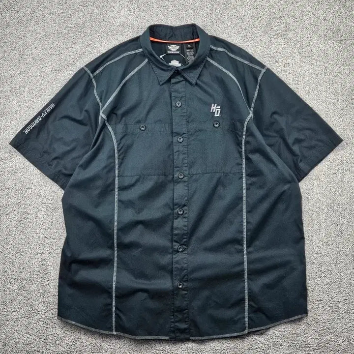 [BUNJANG] Harley Davidson Biker Half Sleeve Shirt (2XL) / 할리데이비슨 바이커 하프 반팔 셔츠 ( 2XL ) / 11861