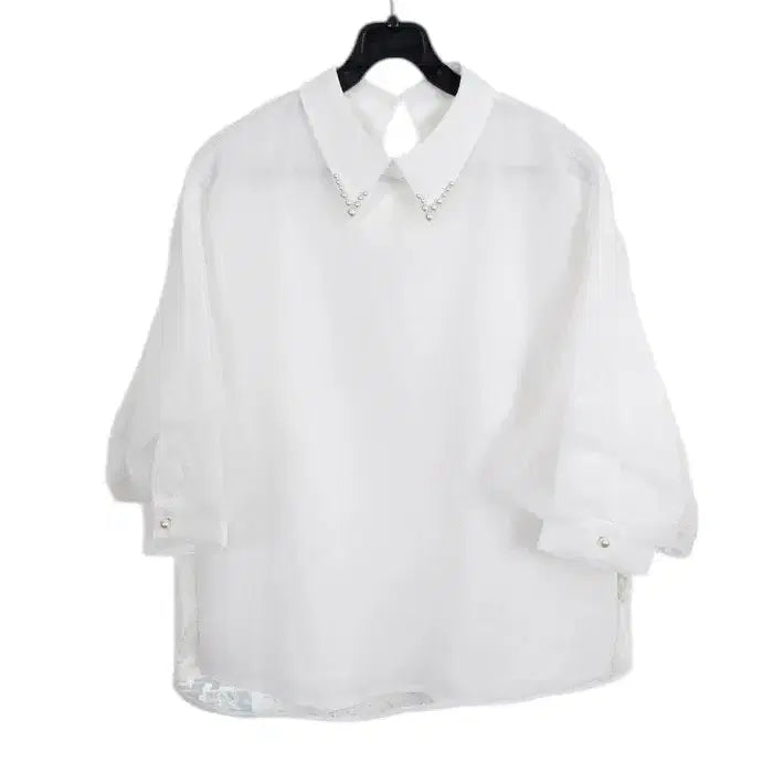 [BUNJANG] Going Pearl Embellished Shirt Blouse / 여성F / 고잉 진주장식 셔츠 블라우스WT 12-134