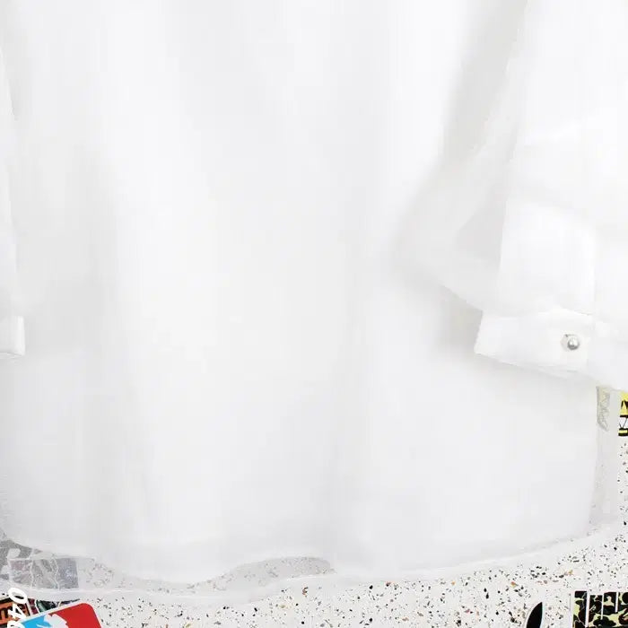 [BUNJANG] Going Pearl Embellished Shirt Blouse / 여성F / 고잉 진주장식 셔츠 블라우스WT 12-134