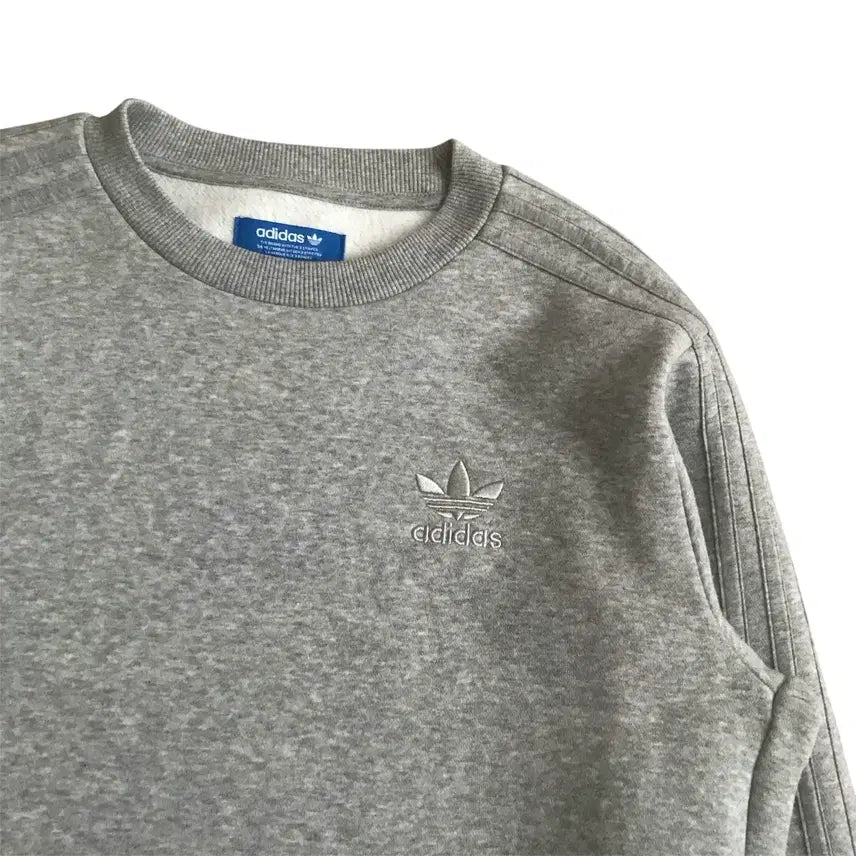 [BUNJANG] Adidas Gray Embroidered Logo Sweatshirt / 아디다스 맨투맨