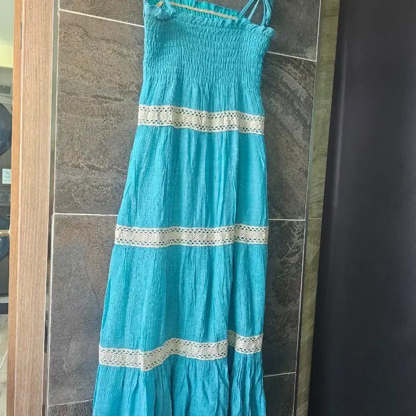 [BUNJANG] Long Lace Cami Dress / 롱 원피스 레이스 끈나시