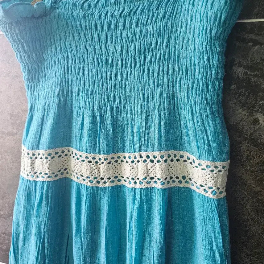 [BUNJANG] Long Lace Cami Dress / 롱 원피스 레이스 끈나시