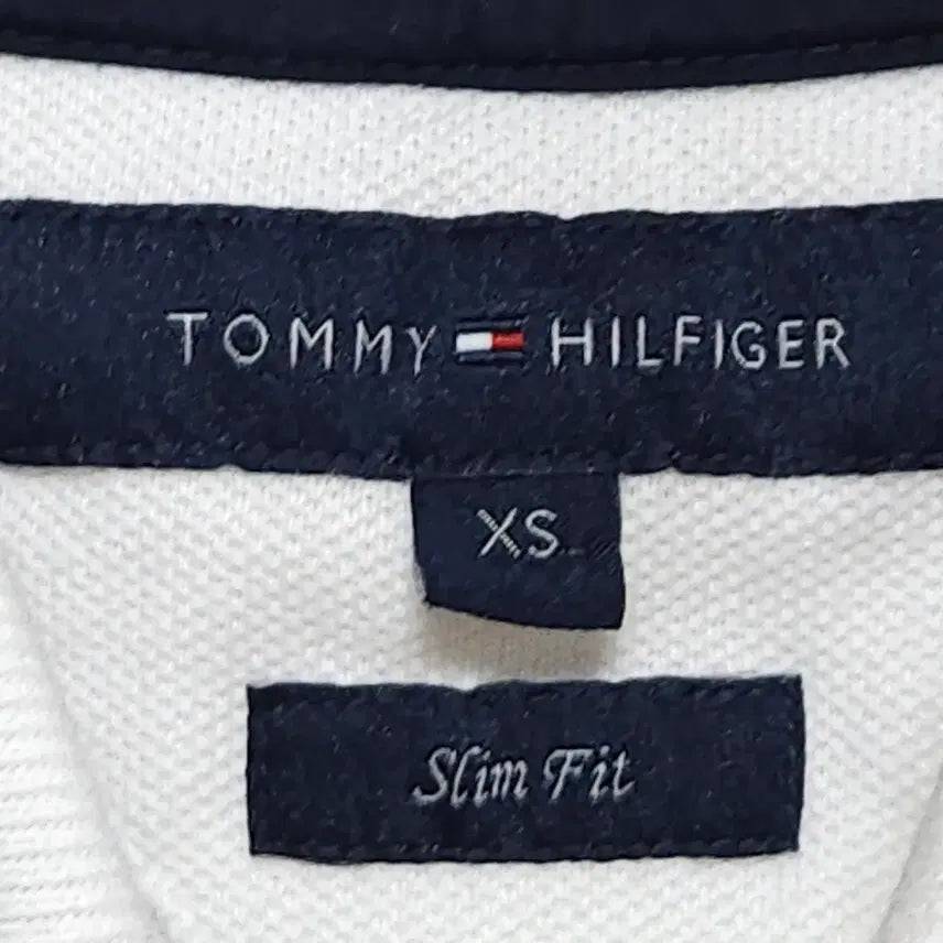 [BUNJANG] Tommy Hilfiger Embroidered Pattern PK Short Sleeve Polo Shirt / 타미힐피거 자수 패턴 PK 반팔 카라티 44~55 화이트