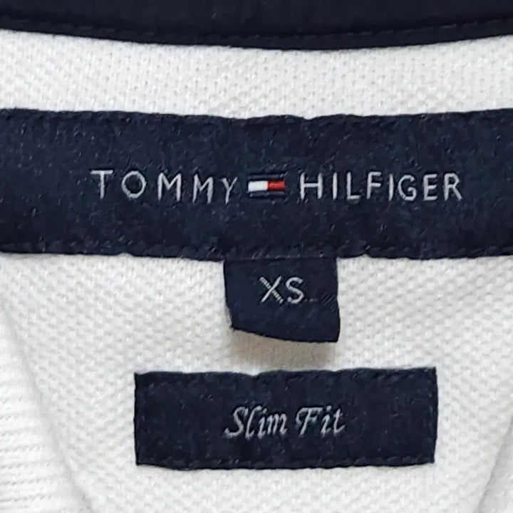 [BUNJANG] Tommy Hilfiger Embroidered Pattern PK Short Sleeve Polo Shirt / 타미힐피거 자수 패턴 PK 반팔 카라티 44~55 화이트