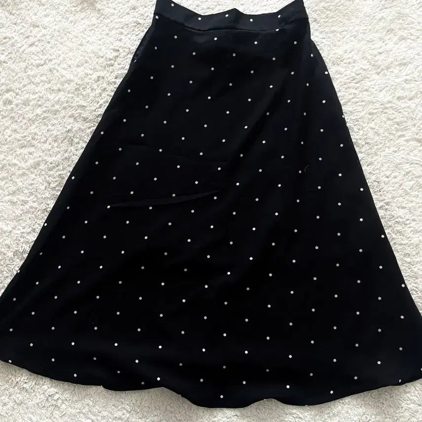 [BUNJANG] Black Dot Long Skirt / 블랙 도트 롱 스커트