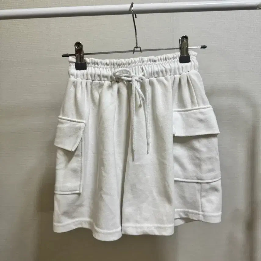 [BUNJANG] White Cotton Training Shorts / 화이트 면 반바지 트레이닝 5부바지
