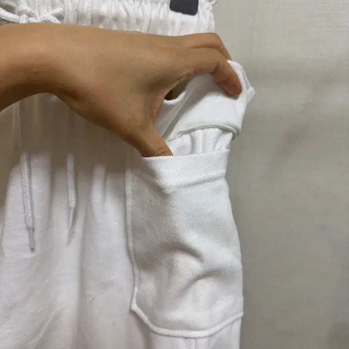 [BUNJANG] White Cotton Training Shorts / 화이트 면 반바지 트레이닝 5부바지