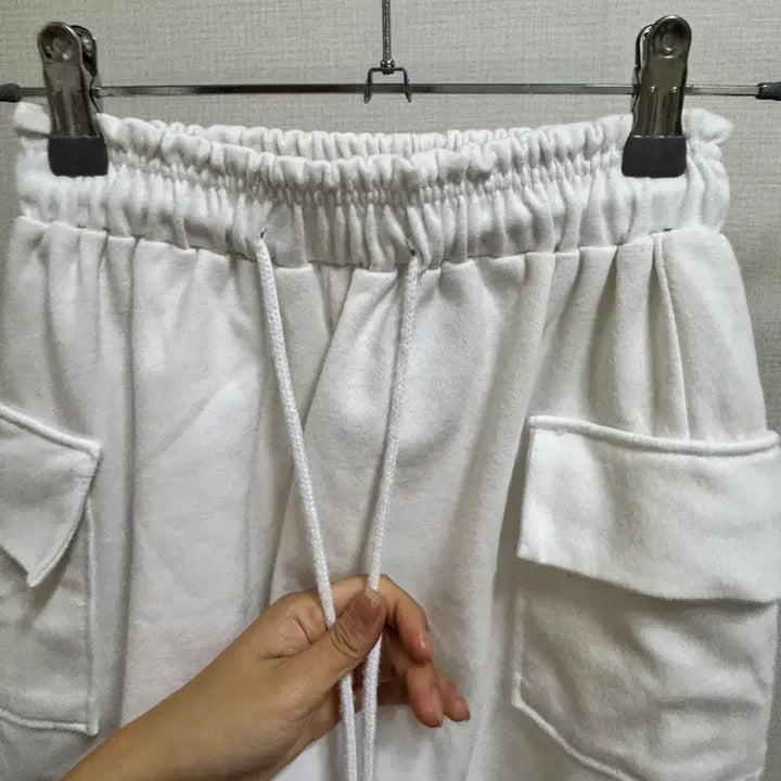 [BUNJANG] White Cotton Training Shorts / 화이트 면 반바지 트레이닝 5부바지