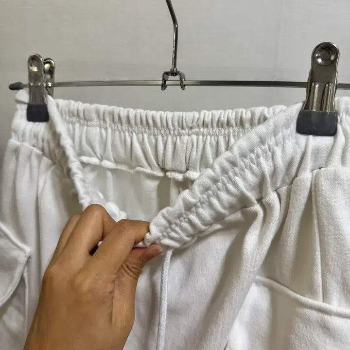 [BUNJANG] White Cotton Training Shorts / 화이트 면 반바지 트레이닝 5부바지