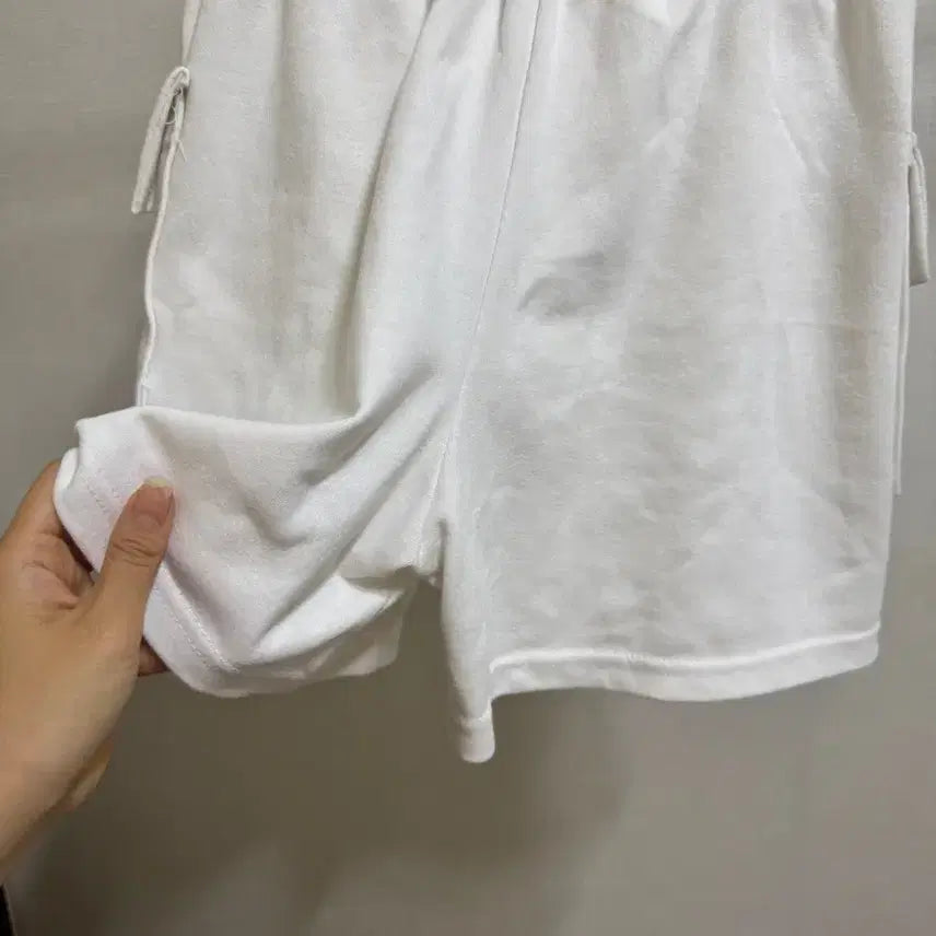 [BUNJANG] White Cotton Training Shorts / 화이트 면 반바지 트레이닝 5부바지
