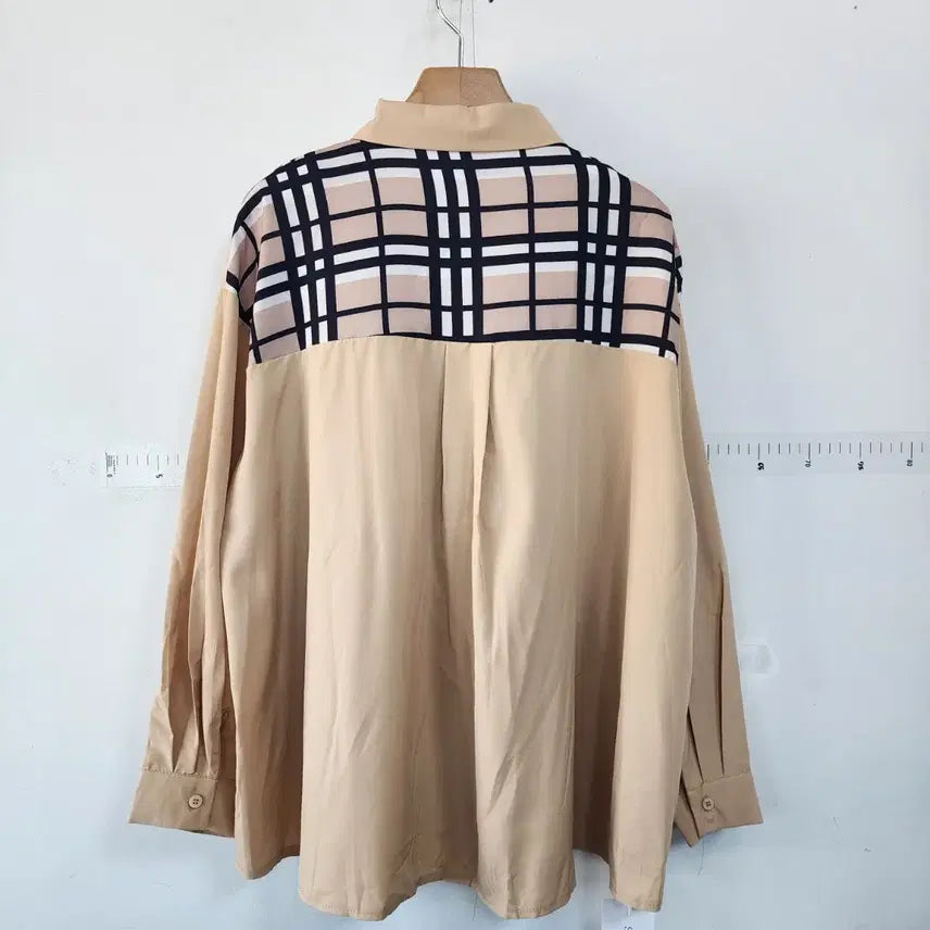 [BUNJANG] Check Scarf Point Shirt / 체크 스카프 포인트 남방