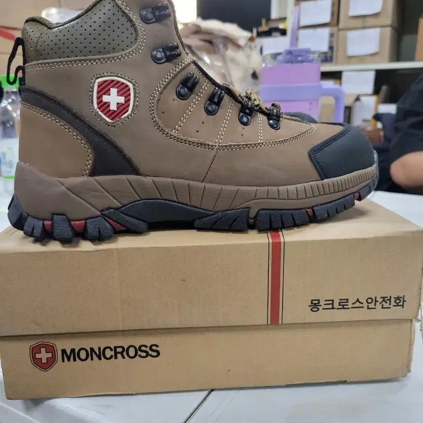 [BUNJANG] Mongcross Brown Hiking &amp; Safety Boots / 몽크로스 안전화 등산화 브라운