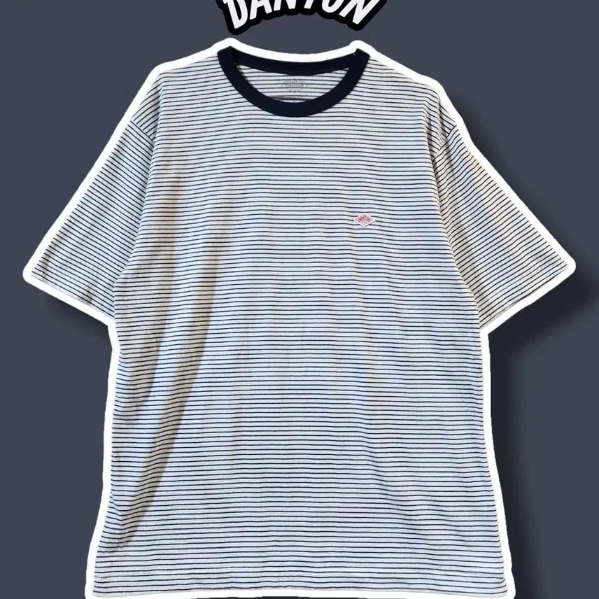 [SOLD OUT] L/ 단톤 스트라이프 크루넥 반팔 티셔츠 네이비 /0416