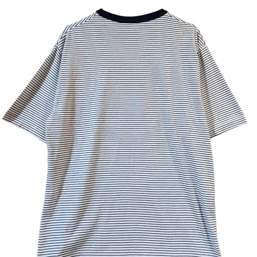 [SOLD OUT] L/ 단톤 스트라이프 크루넥 반팔 티셔츠 네이비 /0416