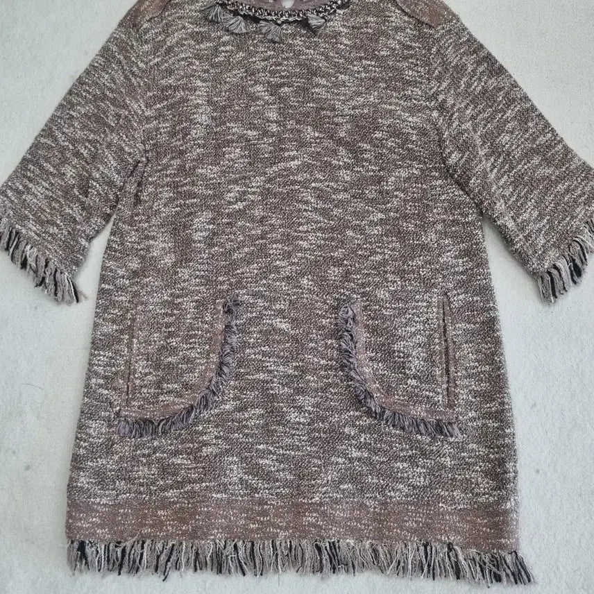 [BUNJANG] G-Cut Tassel Tweed Dress / 태슬장식  5부 기장 트위드 원피스