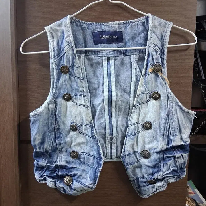 [BUNJANG] LeShop Jeans Denim Vest (Size 55) / LeShop jeans 데님 청 베스트 조끼(55)