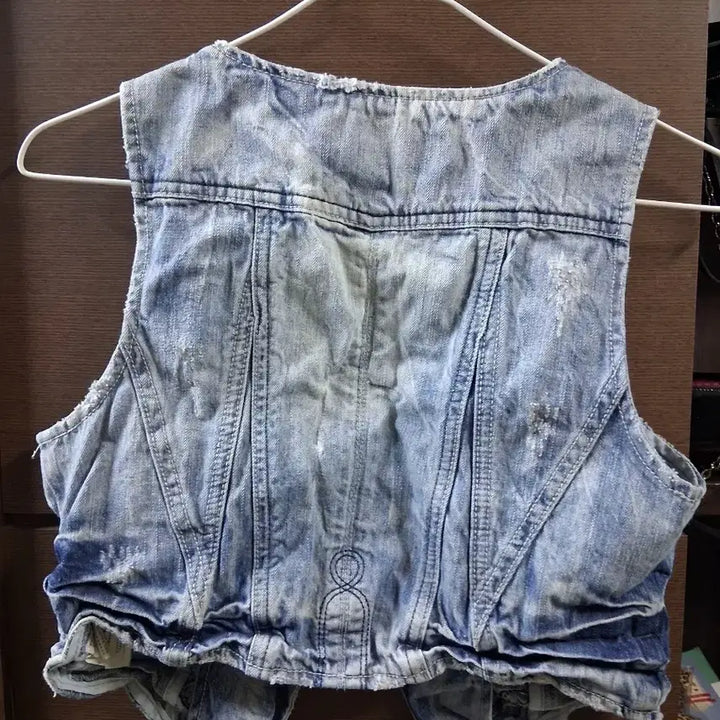 [BUNJANG] LeShop Jeans Denim Vest (Size 55) / LeShop jeans 데님 청 베스트 조끼(55)