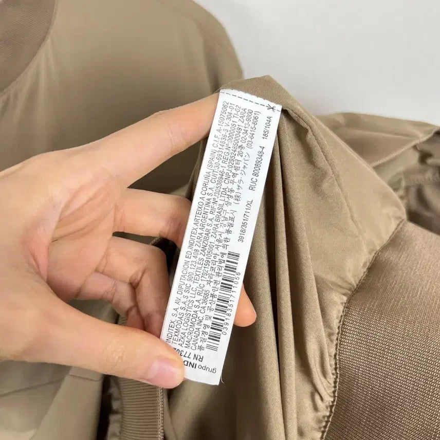 [SOLD OUT] 자라 베이지 스판 봄버 자켓 점퍼 남XL 105 라덴 빈티지