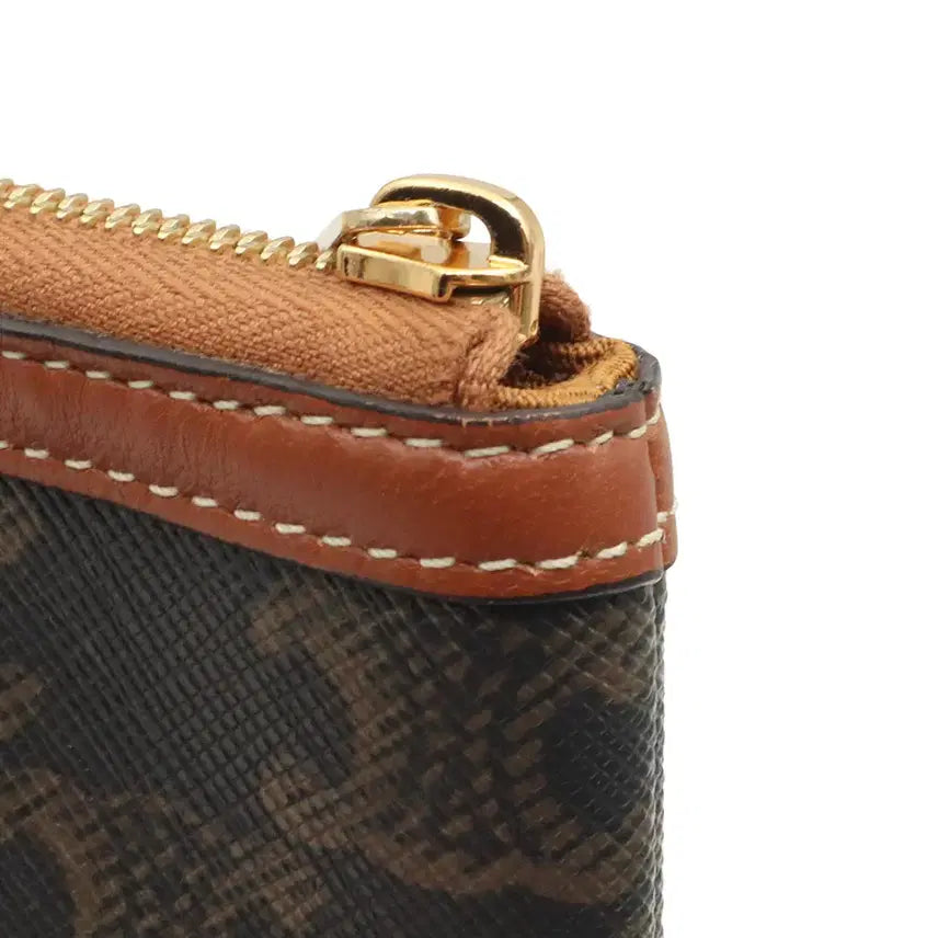 [BUNJANG] Celine Triomphe Canvas Tan Calfskin Small Clutch / 셀린느 트리오페 캔버스 탄 카프스킨 스몰 클러치 10D672BZQ