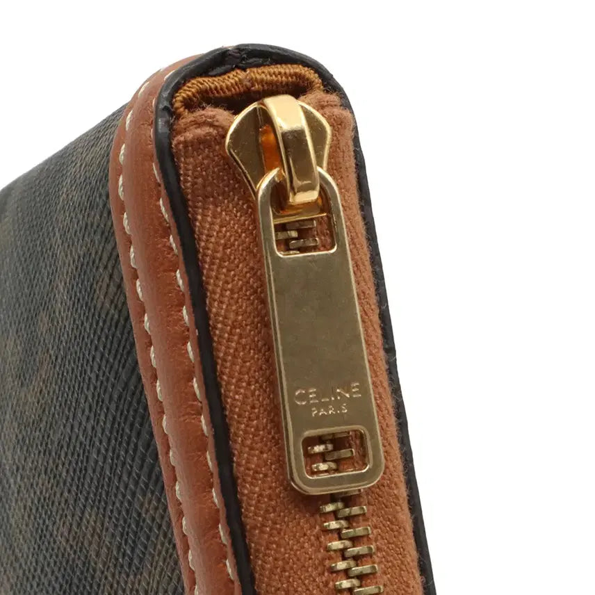 [BUNJANG] Celine Triomphe Canvas Tan Calfskin Small Clutch / 셀린느 트리오페 캔버스 탄 카프스킨 스몰 클러치 10D672BZQ