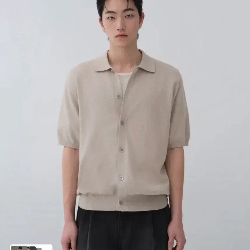[BUNJANG] Musinsa Standard Washable Supima Cotton Cardigan XL / 무탠다드 워셔블 수피마 코튼 칼라드 반팔 가디건 XL