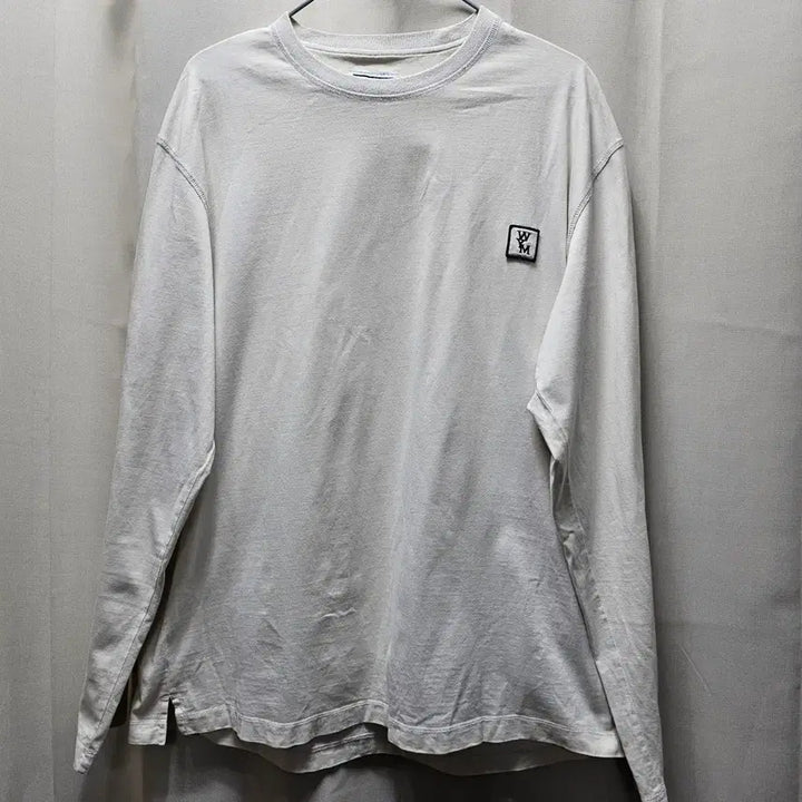 [BUNJANG] WOOYOUNGMI White Logo Long Sleeve T-Shirt - Ivory / 우영미(WOOYOUNGMI) 백로고 롱슬리브 티셔츠 - 화이트/아이보리