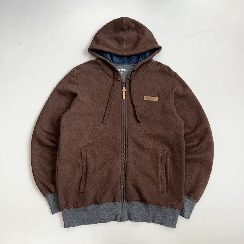 [BUNJANG] Reebok Old School Brown Hoodie Zip-up / 리복 올드스쿨 브라운 후드집업