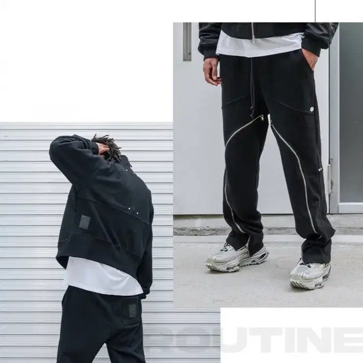 [SOLD OUT] [L] 로어링가드 오블리크 지퍼 헤비 웨이트 팬츠 블랙